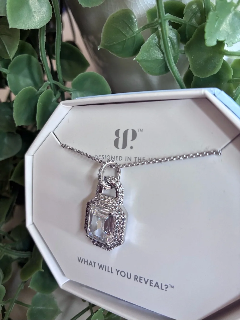 NWT Bomb Party Locked And Loaded Diamond CZ Rhodium Necklace
